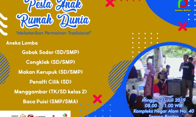 Pesta Anak Rumah Dunia, Wadah Berekspresi dan Melatih Kreativitas Anak-Anak