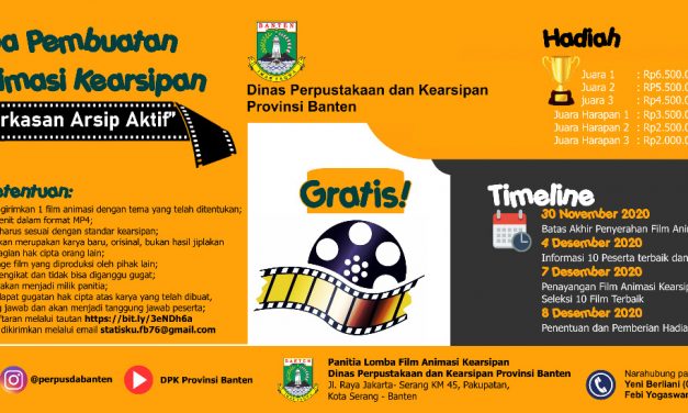 DPK Banten Adakan Lomba Film Animasi Kearsipan Berhadiah Jutaan Rupiah