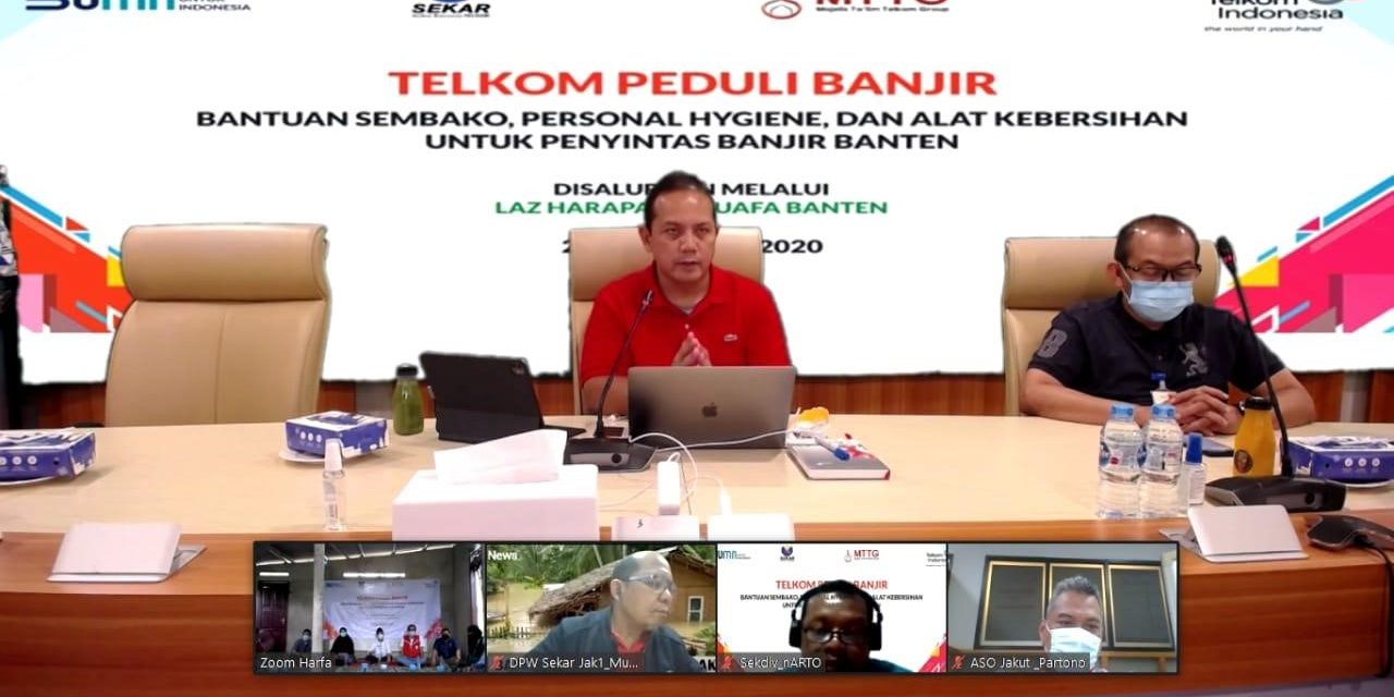 Telkom Regional II Berikan Bantuan Banjir Banten Gandeng Laz Harfa